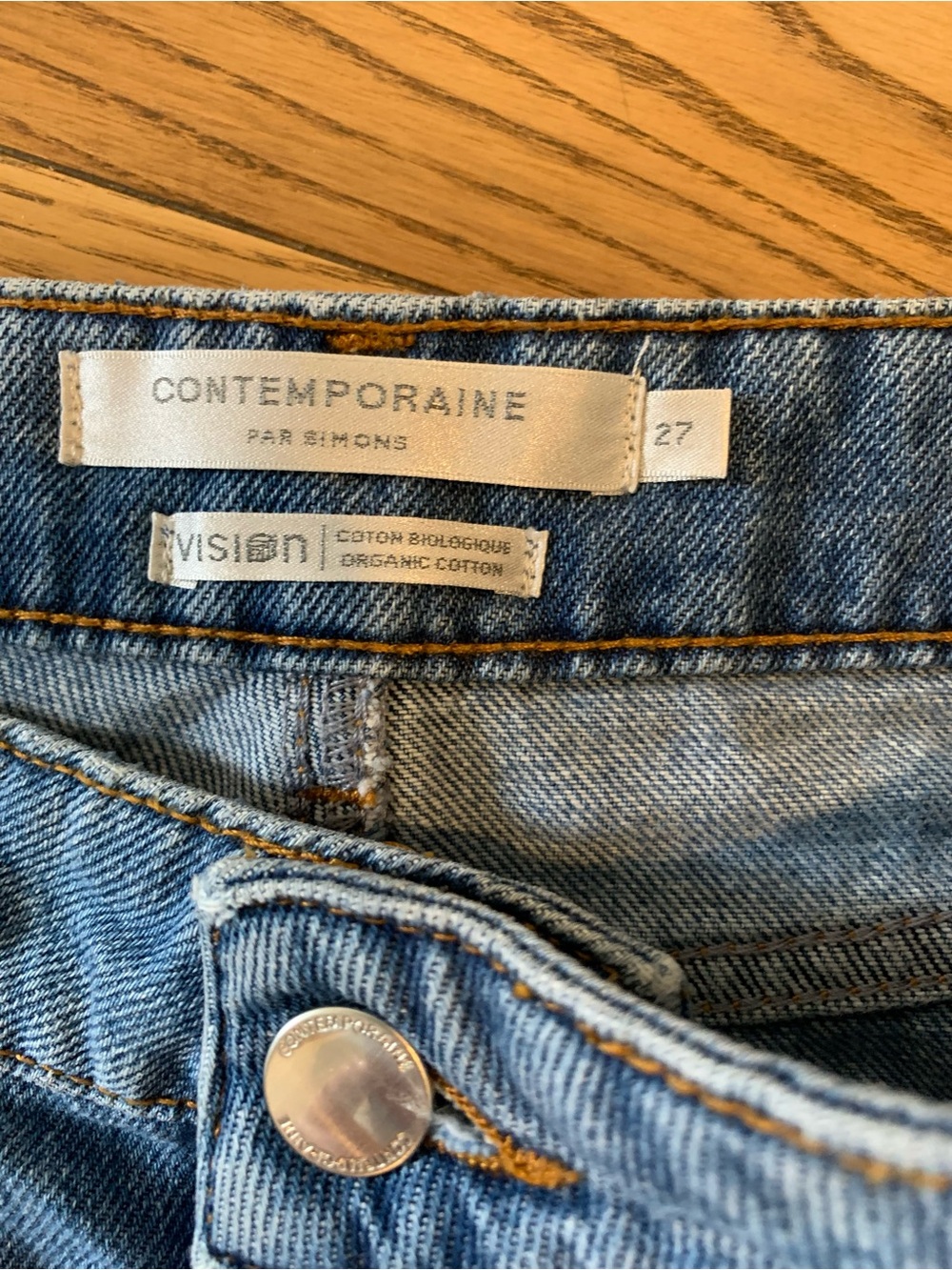 Simons Contemporaine Medium Blue High Rise Wide-Leg Denim Jeans - Picture 7 of 8